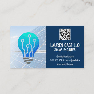 Solpaneler Ljust bulb QR-skanningskod Visitkort