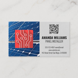Solpaneler QR-kod Teknisk Logotyp Visitkort
