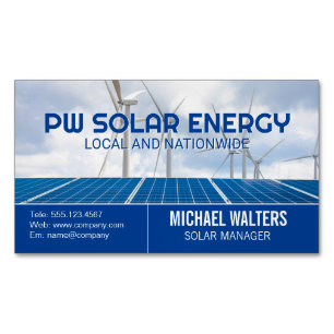 Solpaneler Windmills Ren energi Magnetiska Visitkort