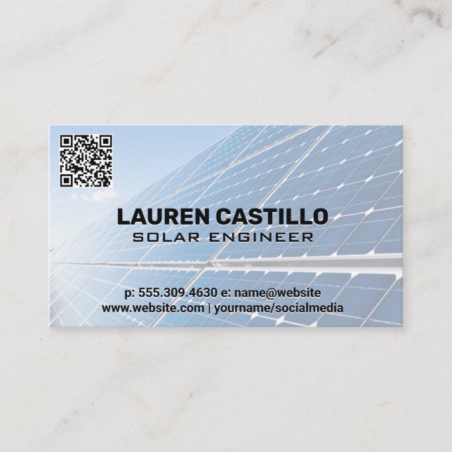 Solpanelsteknik | QR-skanningskod Visitkort (Framsida)