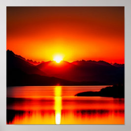 Solreflekterande över Sjö Poster