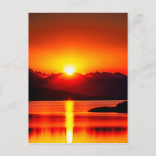 Solreflekterande över Sjö Vykort