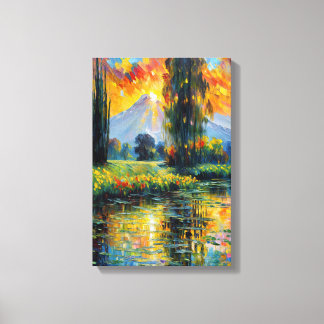 Solreflektion Vibrant liggande intryck Canvastryck