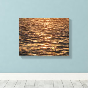 Solreflektion vid floden canvastryck