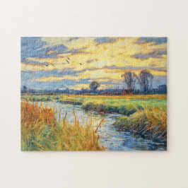 Solreflektioner på Havel River Pussel