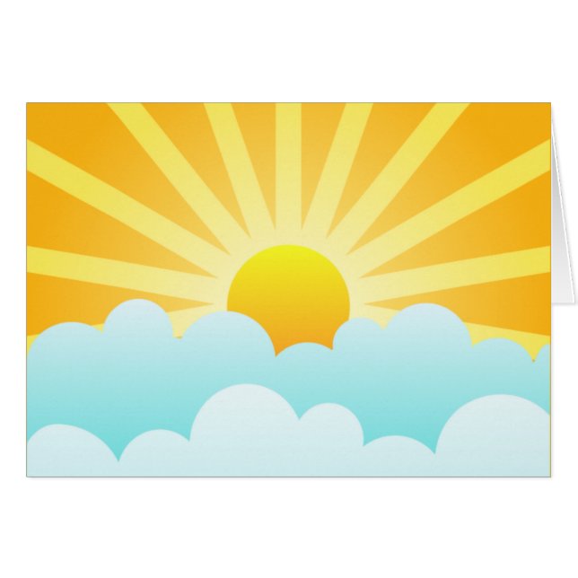 Solresning över moln hälsningskort (Framsidan Horizontal)