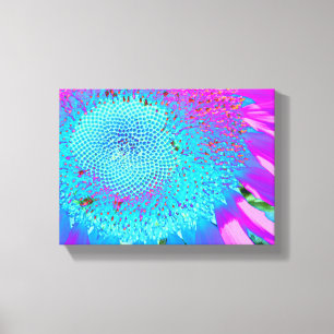 Solrofoto med blå rosa-funky canvastryck