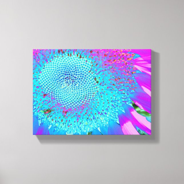 Solrofoto med blå rosa-funky canvastryck (Framsida)