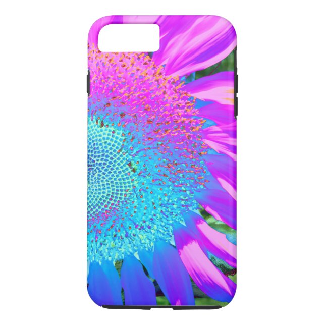 Solrofoto med blå rosa-funky Case-Mate iPhone skal (Baksida)