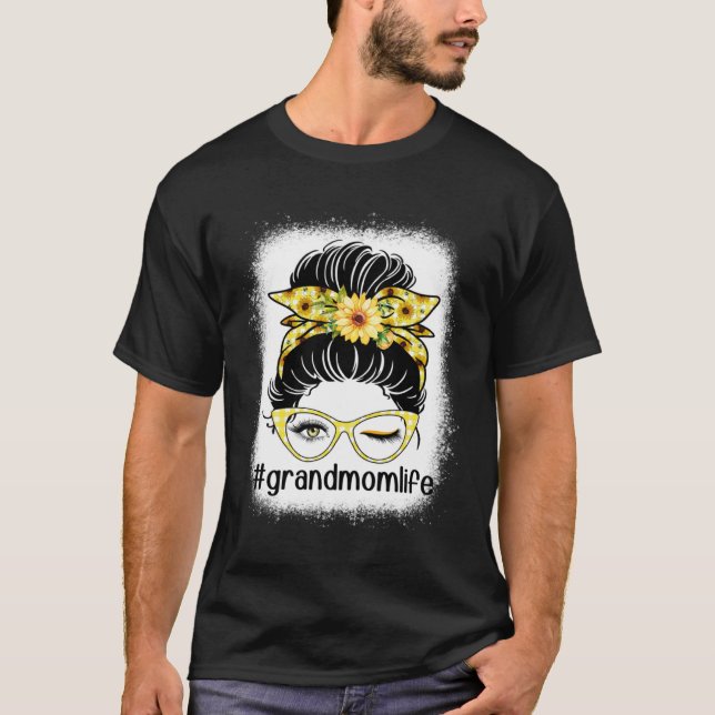 Solromormor Messy Bun Bleacher Mor's Day T Shirt (Framsida)