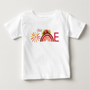 Solros 1:a födelsedag Vattenfärg Gul Sol Flicka T Shirt