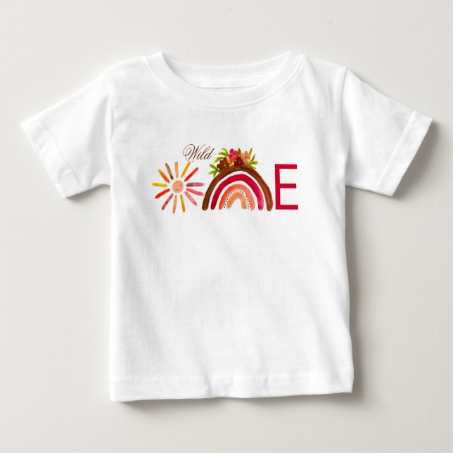 Solros 1-års födelsedag Vattenfärg Gul Sol Flicka T Shirt (Framsida)