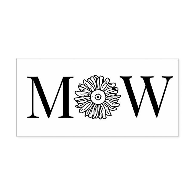 Solros #1 Par Bröllop 2 Initialer Monogram Självfärgande Stämpel (Design)