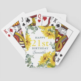 Solros 21:a födelsedagen Party Casinokort