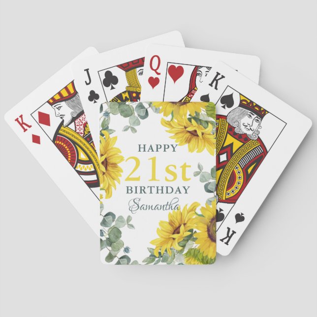 Solros 21:a födelsedagen Party Casinokort (Baksidan)