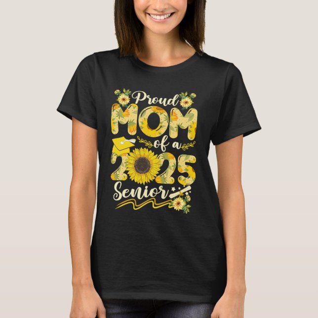 Solros 25 Mamma av 2025 års högre Studenten T Shirt (Framsida)