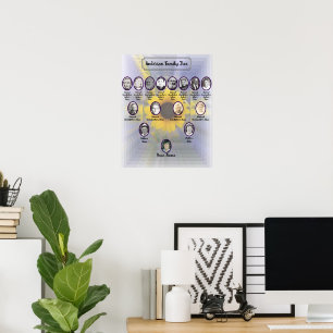 Solros 3D-design - stora oval-foton Poster