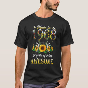 Solros 55:e födelsedagen för kvinnor Blommigt, bäs T Shirt