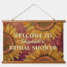 Solros akvarell konst boho rustikal bröllopsdusch