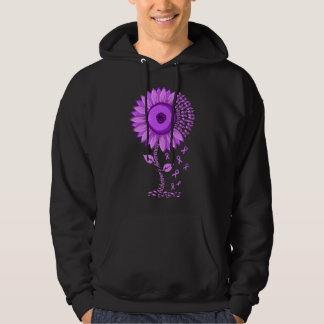Solros Alzheimers medvetenhet Band Lila Stjärt Hoodie