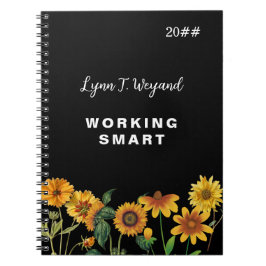 Solros Anpassat Namn Ljus Blomma Anteckningsbok