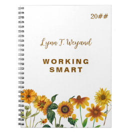 Solros Anpassat Namn Ljust Blommigt Anteckningsblo Anteckningsbok