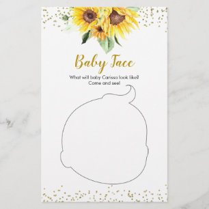 Solros är på väg som Baby Shower Baby Ansikte