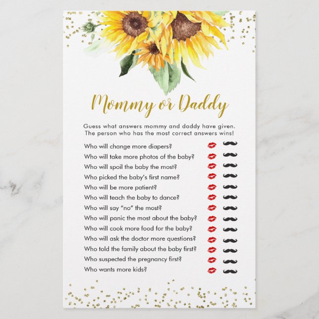 Solros är på väg som Baby Shower Mamma eller pappa (Framsida)