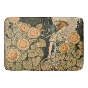 Solros Art nouveau Garden Grasset Woman Badrumsmatta