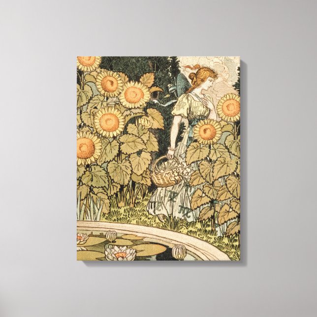 Solros Art nouveau Garden Grasset Woman Canvastryck (Framsida)