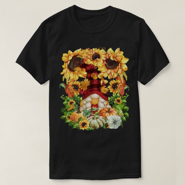 Solros Autumn Buffalo Play Gnome Mamma för kvinnor T Shirt (Design framsida)