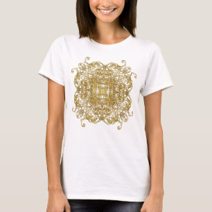 Solros av mousserande guld glitter mandala t shirt
