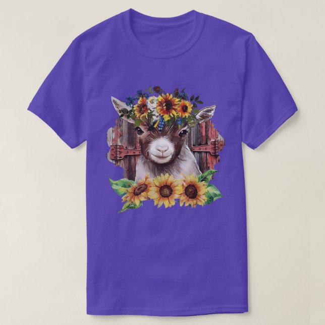 Solros Baby Goat Farmlife Cute Farm Animal T Shirt (Design framsida)