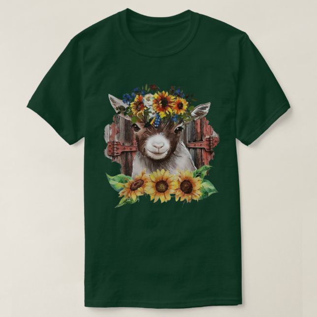 Solros Baby Goat Farmlife Cute Farm Animal T Shirt (Design framsida)