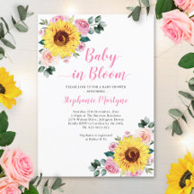 Solros Baby i Blommigten Bloom Rosa Baby Shower