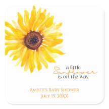 Solros Baby Shower Förmånsetiketter
