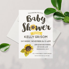 Solros Baby Shower Inbjudan