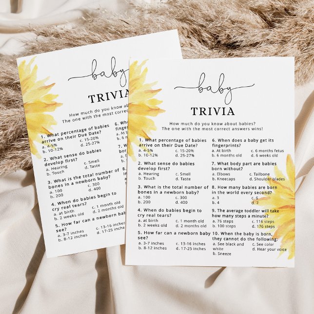 Solros Baby trivia babyduschspel (Skapare uppladdad)