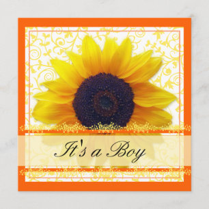 Solros Babyshower Inbjudan