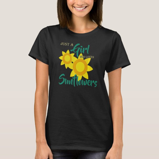 Solros bara en flicka som Kärlek T Shirt (Framsida)