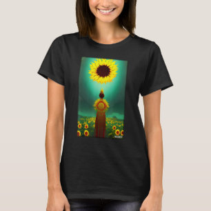 Solros Basket Flower Vår Meadow Grönt Natura T Shirt