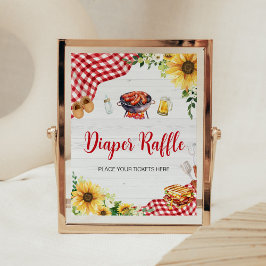 Solros BBQ Baby Shower Diaper Raffle Poster