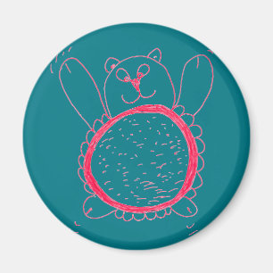 Solros Bear Round Magnet