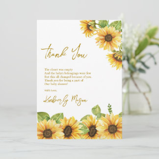 Solros | Bebis i blom Baby Shower Tack Kort