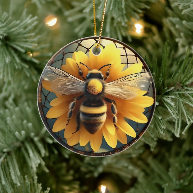 Solros Bee Dreamcatcher Julgransprydnad Keramik (Träd)