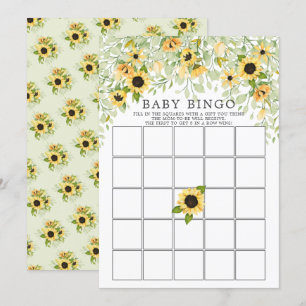 Solros BINGO Baby Shower Gult på hösten Inbjudningar