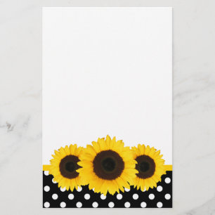 Solros Black and White Polka dots Brevpapper