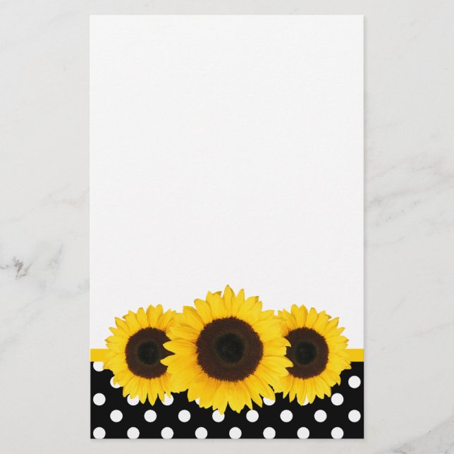 Solros Black and White Polka dots Brevpapper (Framsida)