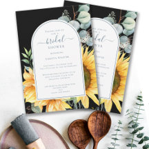 Solros Black Inbjudningskort för möhippan