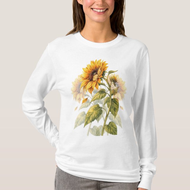 Solros Blom Full Sleeve T-Shirt (Framsida)